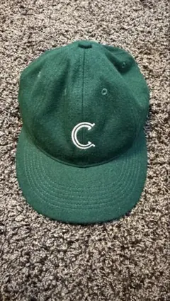 美品HEADWEAR（タコマフジヘッドウェア 緑色 Cロゴ ベースボールキャップ