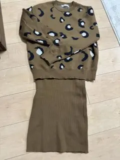 SHEIN レオパード柄 セーター スカートセット 11-12Y