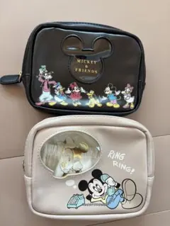 ディズニー　ポーチ　レトロ　ミッキー　セット