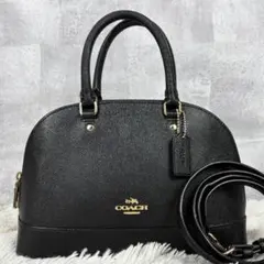 美品 COACH レザー 2way ショルダーバッグ シエラ ロゴ金具 ブラック