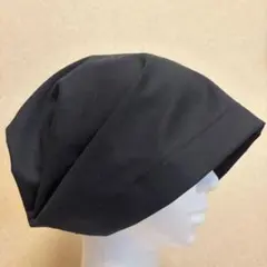 バンダナキャップ風　ケア帽子　医療用キャップ　抗がん剤治療　三角巾　ブラック