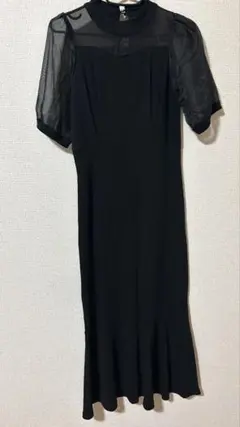 シースルー　マーメイドワンピース　ブラック　黒 タイトワンピース