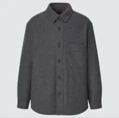 ユニクロ オーバーシャツジャケット ダークグレー　Mサイズ