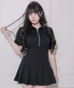 み*！様 pium ピウム ダブルラインティアードジャージワンピース