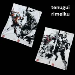 (あ975)MARVELアベンジャーズ 墨絵風手ぬぐいリメイクシャツワンピ