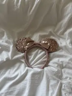 ミニー カチューシャ スパンコール ピンクゴールド