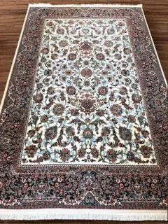 ペルシャ絨毯■カシャーン産■シルク■絹■極細密■手織り■絨毯■95×61■ ペルシャ絨毯□カシャーン産□シルク□絹□極細密□手織り□絨毯□95