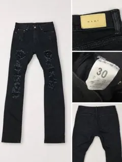 mnml デニムパンツ ブラック ダメージ サイズ30のサムネイル