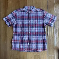 送料込み★ Eddie Bauer 【エディバウアー】半袖シャツM 赤系チェック