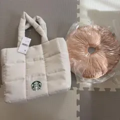 スターバックス2023年　福袋　トートバッグ ・ドーナツ型クッション