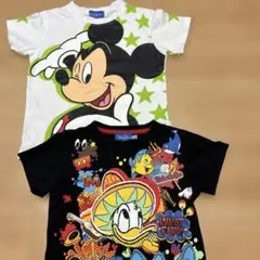 ディズニーリゾート Tシャツ 110cm 2枚セット　白　黒　ミッキー　ドナルド