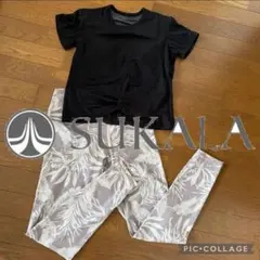 【SUKALA】カップ付きTシャツ＆レギンスセット　M