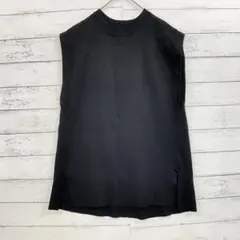 Urs ニットベスト 黒 M レディース レイヤード きれいめ 人気 上品 春秋