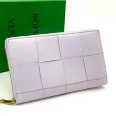 【現行 未使用に近い】ボッテガヴェネタ カセット パープル ラウンドファスナー