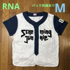 RNA／レディース／ベースボールデザインシャツ／白紺／Mのサムネイル