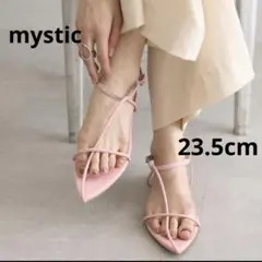 新品mystic ストラップフラットサンダル23cm 23.5cm ピンク