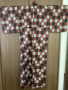 小紋 Mサイズ 赤と黒のチェック柄