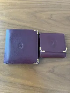 Cartier カルティエ マストライン 二つ折り財布 ボルドー レザー