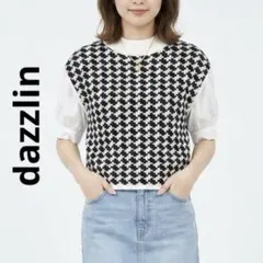【dazzlin】クルーネックノースリーブニット 千鳥格子柄のサムネイル