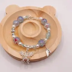 バタフライチャームブレスレット 韓国