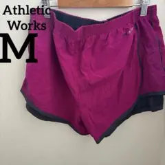 AthleticWorks【M】ランニングショーツ むらさき ボトムス スポーツ