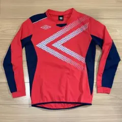 umbro ピステ シャツ 長袖 M 赤/紺
