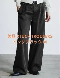 黒M GABA WIDE PIGMENT DYED 2TUCK TROUSERSのサムネイル