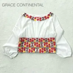 D222357 GRACE CONTINENTAL 花柄刺繍 シースルーブラウス - メルカリ