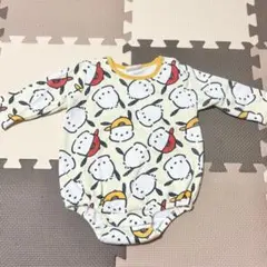 ポチャッコ 総柄 長袖ロンパース 70サイズ