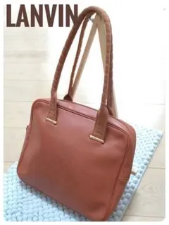 【希少ヴィンテージ】LANVIN ランバン 型押し レザー トートバッグ 肩掛のサムネイル