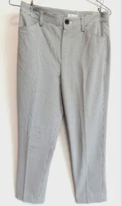 【美品】レディース　七分丈カジュアルパンツ　ギンガムチェック　 B Threes