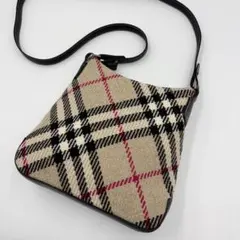 BURBERRY バーバリー　ショルダーバッグ メガチェック 革 ウール