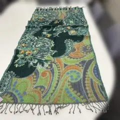Luna Luce 花柄ストール フリンジ付き・手刺繍