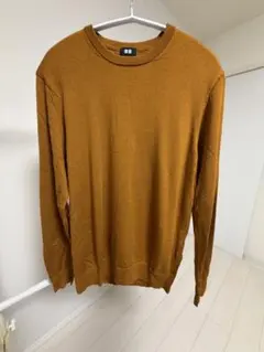 UNIQLO エクストラファインメリノクルーネックセーター　Lサイズ　マスタード