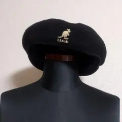 KANGOL ブラック ベレー帽 ウール100%