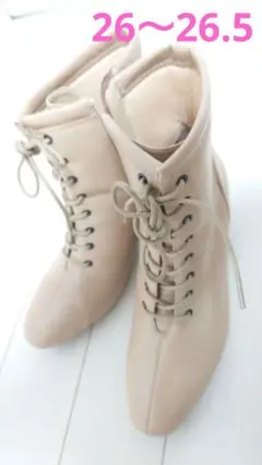 ストレッチレースアップショートブーツ 低反発中敷4E26～26.5cm 柔らか