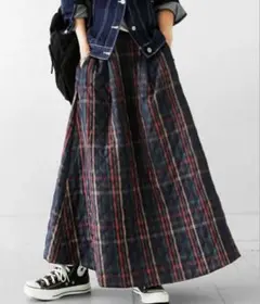 antiqua キルティングタータンチェックスカート 完売品 アンティカ