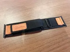SGNFWR Apple Watch バンド 黒　密織ナイロン製 本革付き