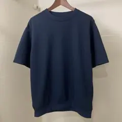 無印良品　ＵＶカット乾きやすいワッフルクルーネック半袖Ｔシャツ　ダークネイビー