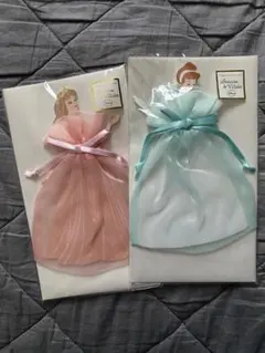 ディズニープリンセスオーガンジードレスカード　オーロラ姫　シンデレラ