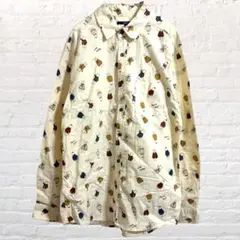 チャオパニック 長袖 シャツ くまさん柄 英字ロゴ 綿100% ユニセックス