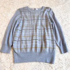 J.PRESS　ジェイプレス　美品　ウール100％　チェック柄　セーター　L