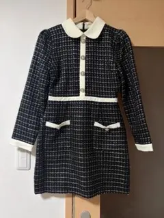 チェック柄ミニワンピース 長袖