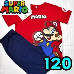 【新品】マリオ　パジャマ　120　スーパーマリオ　半袖　赤　ネイビー