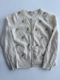 【bonpoint】チェリー　ビーズ刺繍　カーディガン　サイズ4