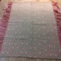 値下げしました　昭和　キルティング　マルチカバー　ベッドカバー　ハンドメイド