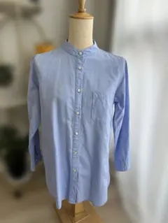 URBAN RESEARCH DOORS 七分袖シャツ ライトブルー シミあり