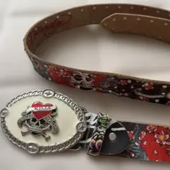 Ed Hardy ベルト スタッズ ハート スカル - メルカリ