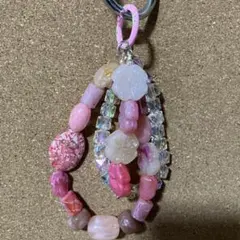 ピンク系ハンドメイドストラップ