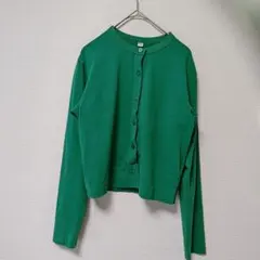 UVカット UNIQLO ユニクロ　ジャージークルーネック カーディガン　S